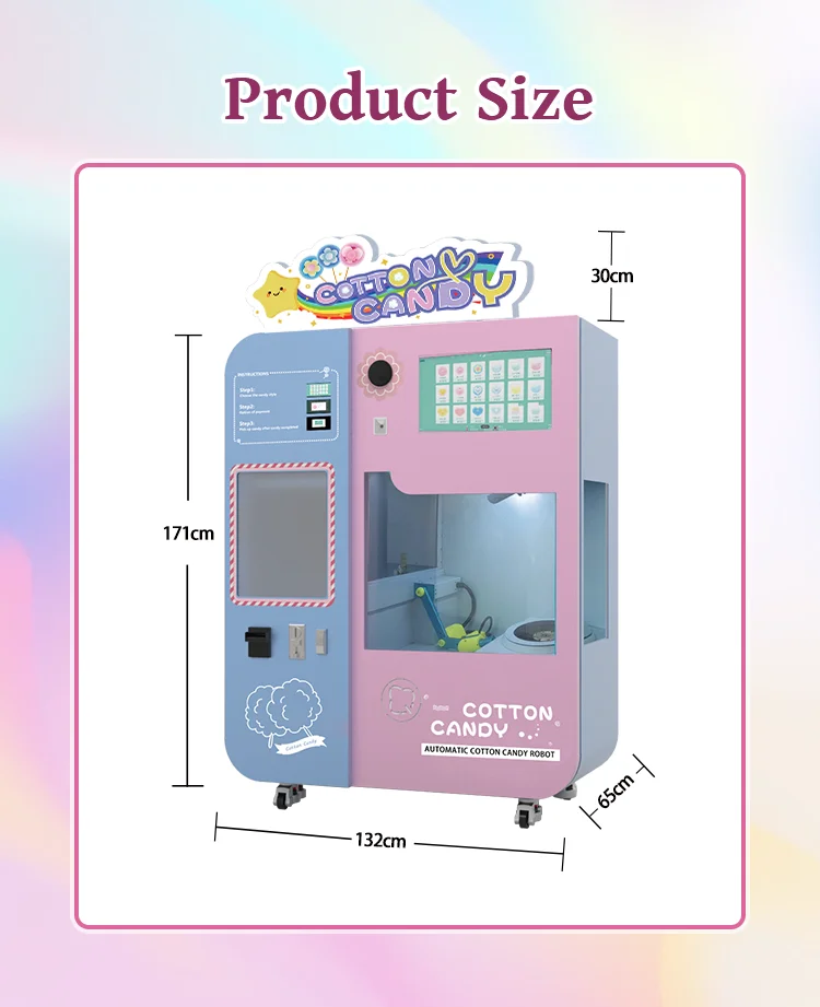 Cotton Candy Vending Machine Professional Food Manufacturing Equipment 