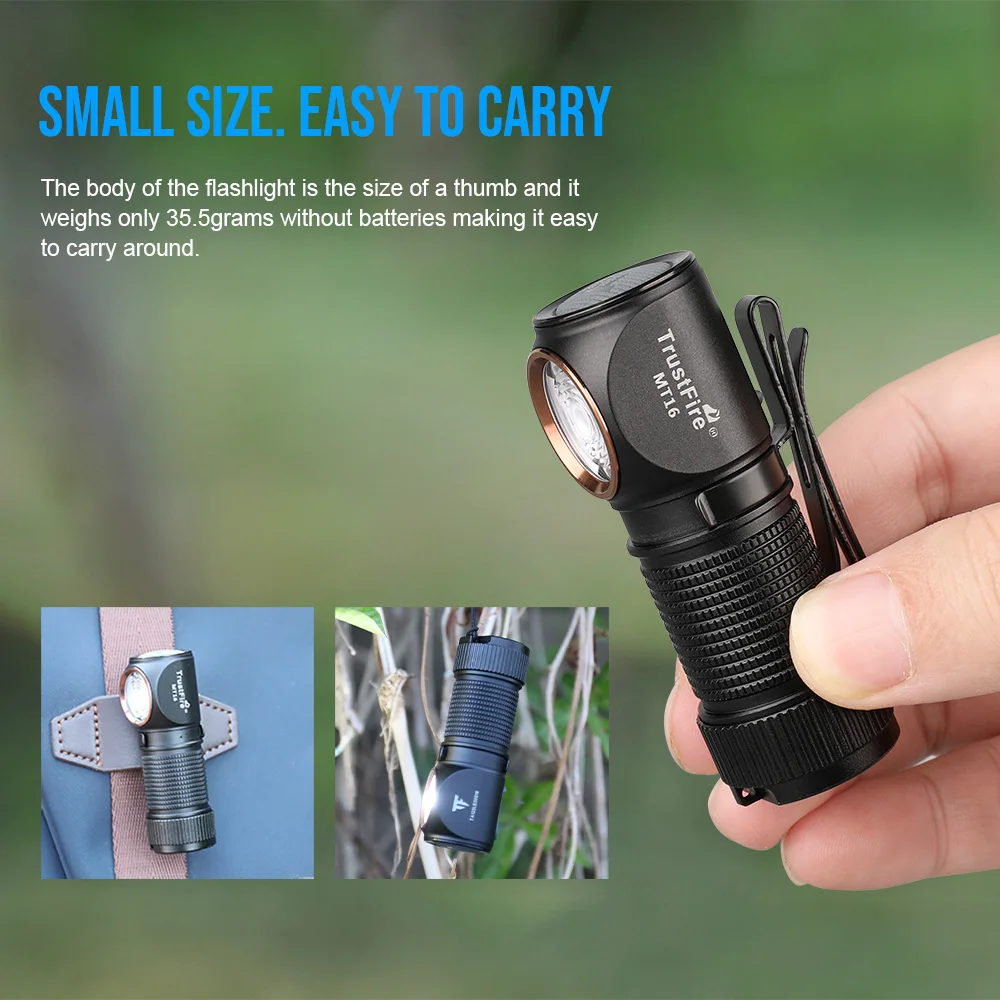 TrustFire MT16 EDC Flashlight Magnetic 1000LM LED Headlamps 18350 Type C Rechargeable MINI Keychain Torch Flashlights