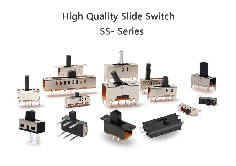 High Quality 3 Pin Slide Switch 1p2t Spdt Panel Slide Switch Ss12f55