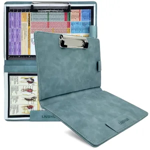 Medical Edition A4 Foldable Nurse Storage Clipboard PU Leather File Filing Product with Patterned Folder Document Clip Size A4