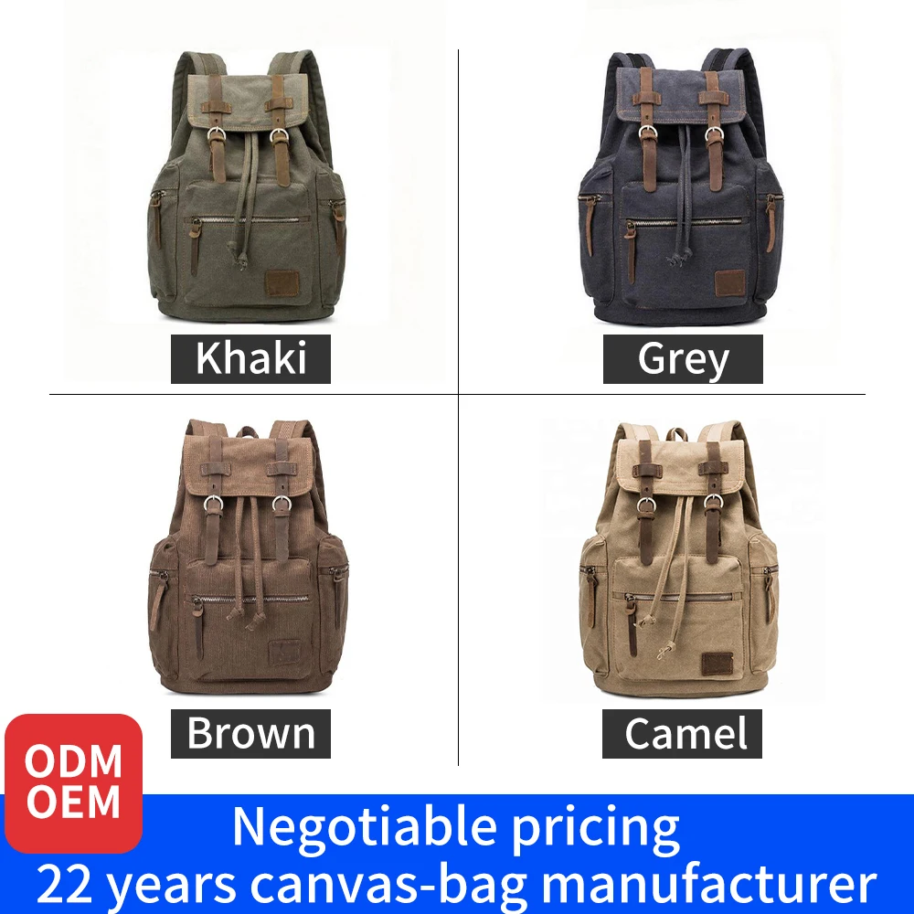 High Quality Canvas Vintage Backpack Supplier Unisex Outdoor Travel Backpacks College Bag Wholesale Retro Backpack Mochila 3 High Quality Canvas Vintage Backpack Supplier Unisex Outdoor Travel Backpacks College Bag Wholesale Retro Backpack Mochila - Image 3