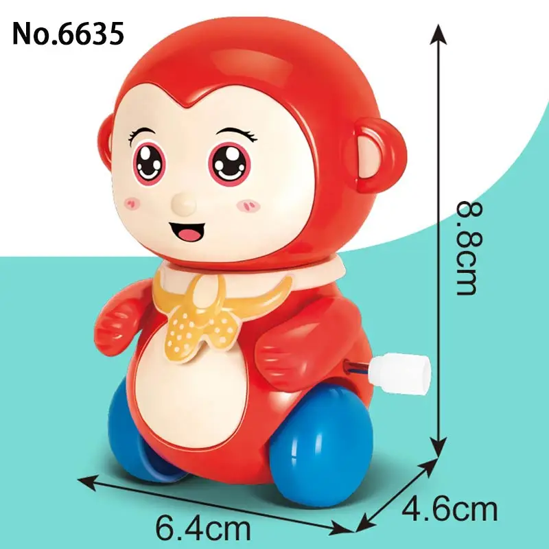 Good Quality Plastic Wind up Animal Monkey Toys Press and Go Clockwork Wind up Toys