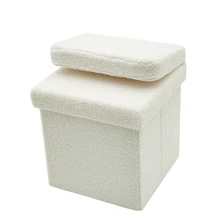 Kids Toy Folding Storage Stool Foldable Ottoman Storage Back-rest Chair