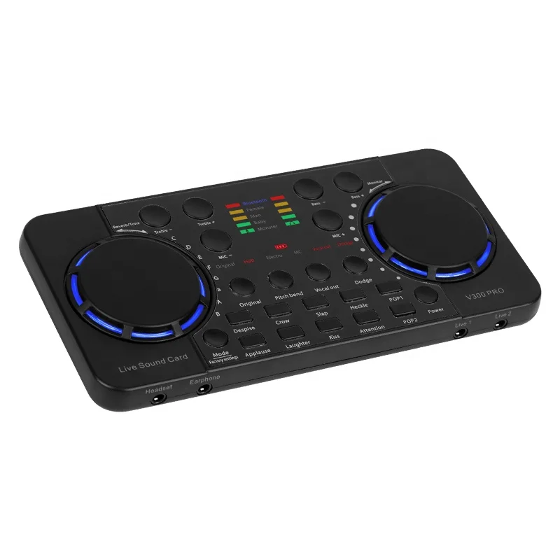Voice Changer Sound Board Audio Interface With Audio Mixer and Live Sound Card for Live Streaming Guitar YouTube Recording