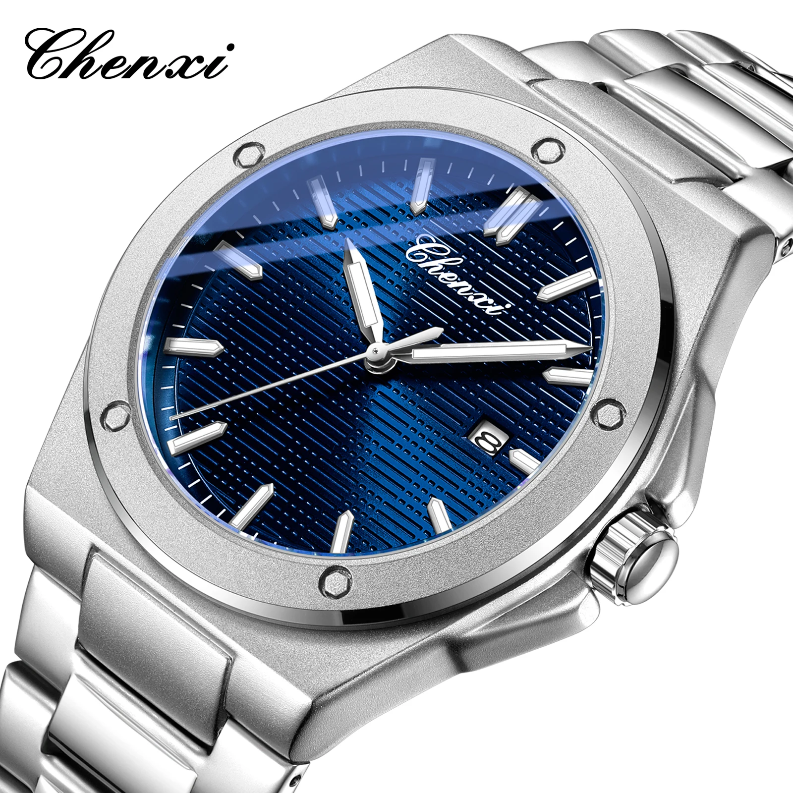 New CHENXI Watches Men Luxury Golden Stainless Steel Chronograph