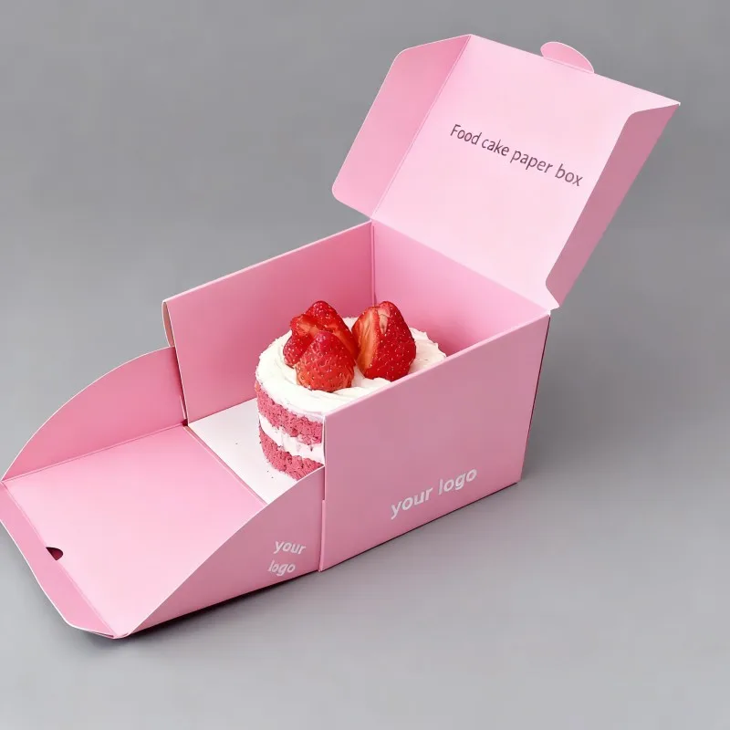 Scatola in carta personalizzata per uso alimentare, biodegradabile, riciclabile, all'ingrosso, per torte, biscotti, cioccolatini, crepes e dolci vari