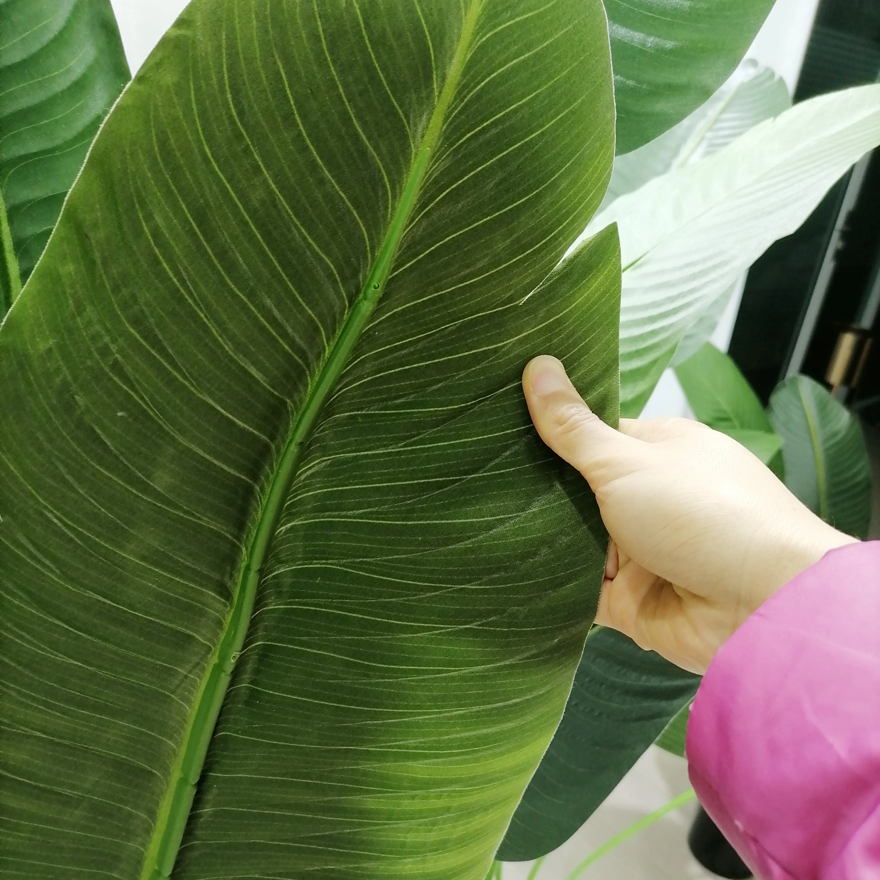 Artificial Birds of Paradise Palm Pot Plant Faux Banana Travelers Palm Trees Fake Traveler Banana Tree for Indoor Outdoor Decor