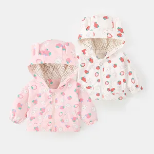 Customized Girls' New Spring Autumn Long Trench Coat Baby Children Korean-style Waterproof Breathable Zipper Clothes for Kids