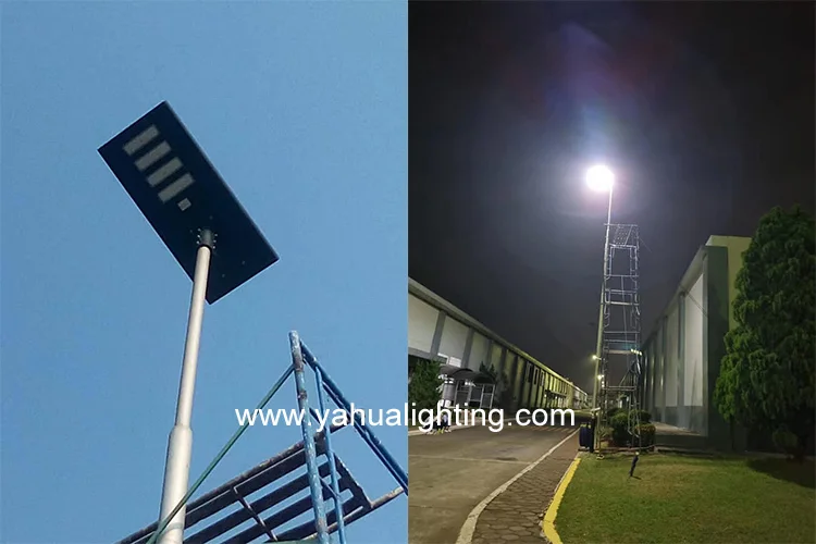 Mono Solar Panel Solar LED Street Light With Ra>80 150lm/W Luminous Flux