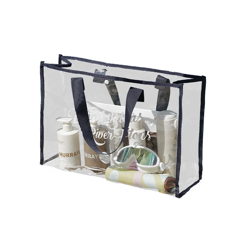 Multifunction Transparent Beach Bag Swimming Clear PVC Portable Large Storage Bags Organizer Custom Beach Bags