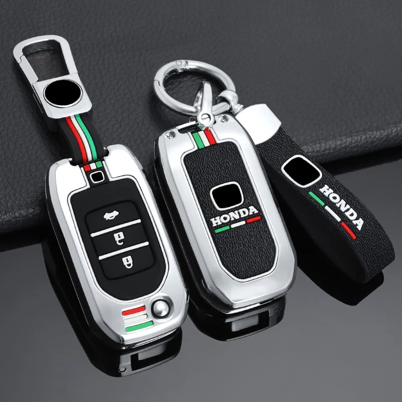 Cover Portachiavi Auto In Silicone E Metallo Argento Per Honda – Accord, Civic, CR-V, HR-V