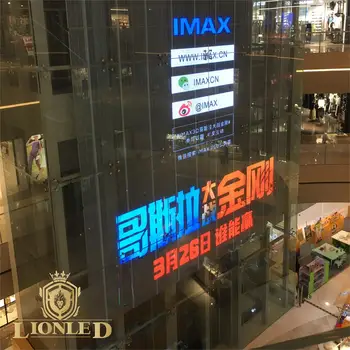 Lionled P2.6-6.25 Full Color Led Screen Window Advertising Transparent Glass Indoor Led Display 1000 * 1000mm  2 Power Supplies