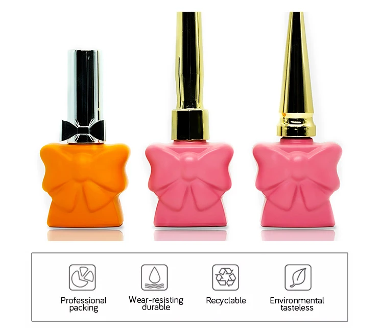 Cosmetics Glass Matte Gel Polish Bottle with Pretty Plastic Screw Cap Round