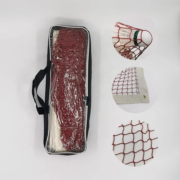 Cheap Price Polyester Thread Badminton Net Quadruple Binding with Steel Wire Badminton Net for Badminton Sport Practise