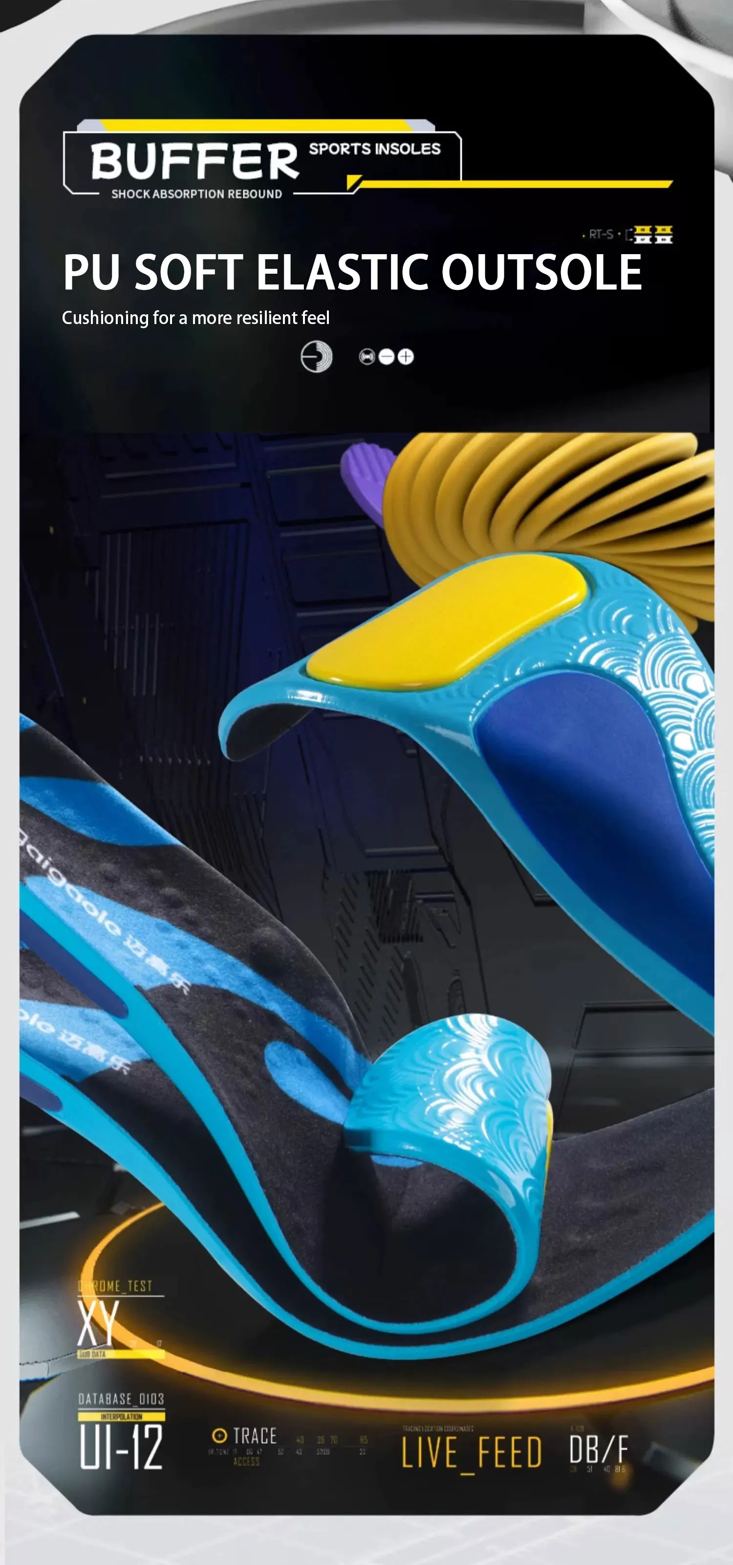 Air Cushion Heel Shock-Absorbing Sports Insoles with Arch Support