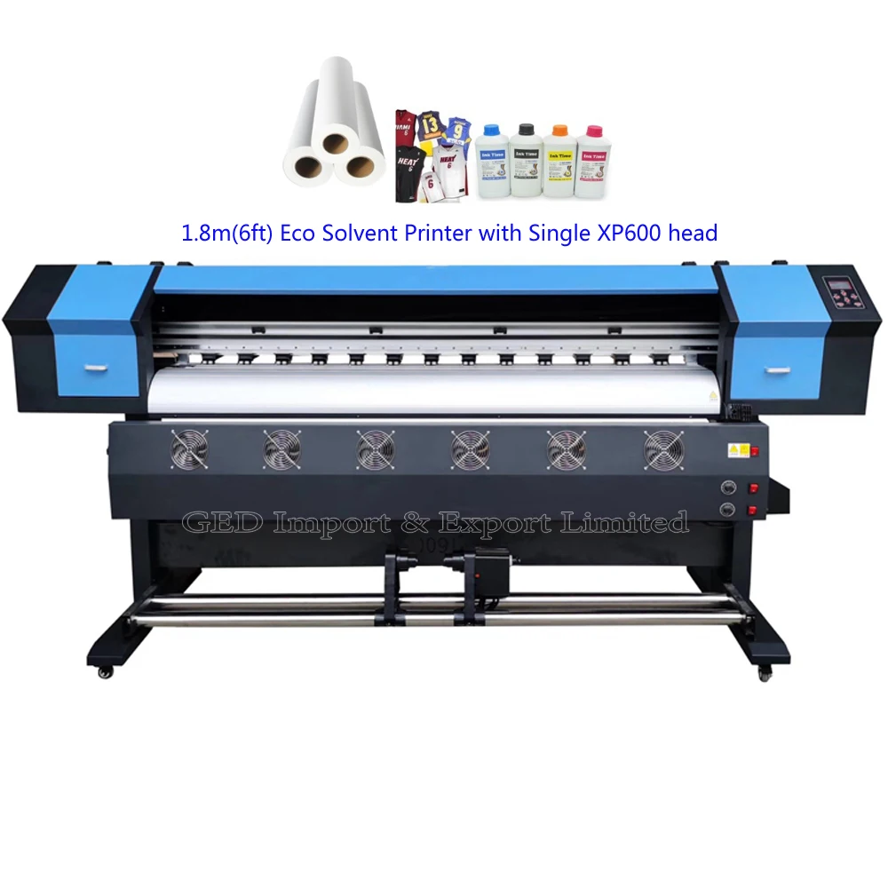 Guangzhou 1.8m Eco Solvent Printer With Single Xp600 Head Large Format