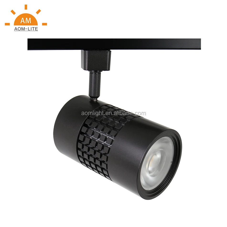 factory manufacturing cylindrical COB led dimmable track lighting fixtures flicker-free LED track lights 24/38 degree Beam angle