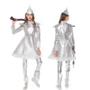 Adult female tin mannequin [hat, dress, pants, knee pads]