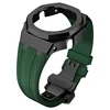 Black case + green silicone strap