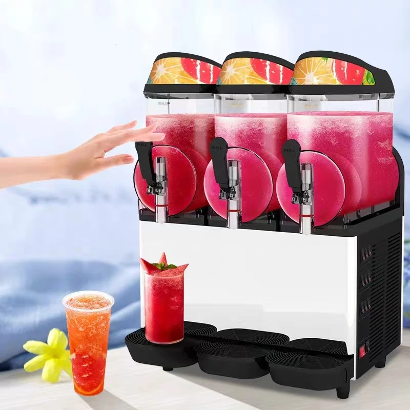 3 Tanks Ice Slush Machine Snow Melting Commercialfrozen Drink Slush Machine