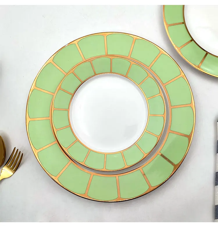 Luxury European Style Bulk Porcelain Round Charger Plate Assiettes