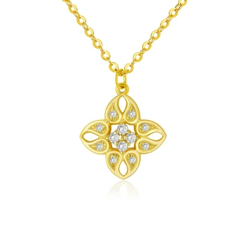 Luxury Real Gold Jewelry 18K Pure Gold Necklace Natural Diamond Illusion Solid Gold chain