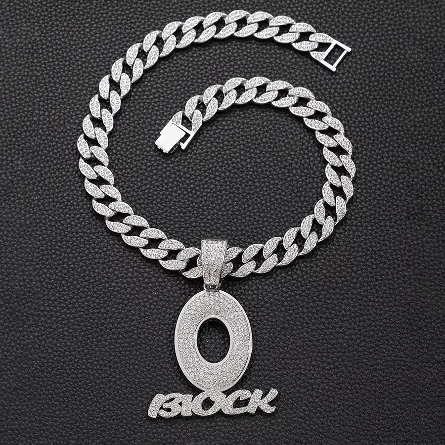 アクセサリー pyon Silver Plated Hip Hop Letter Pendant Necklace with