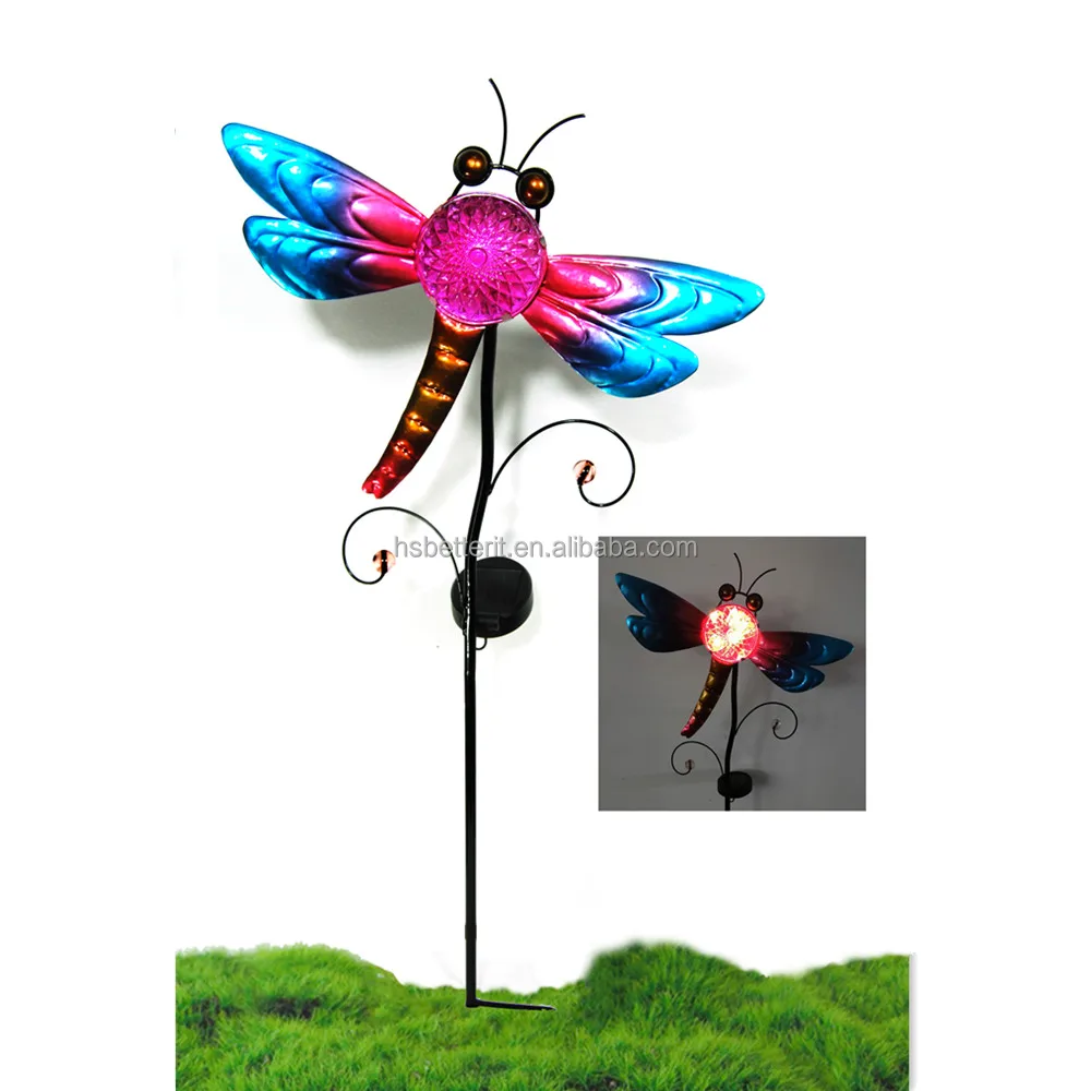 BETTER Professional Led Light Solar Metal Insect Dragonfly Shape  Stake dragonfly