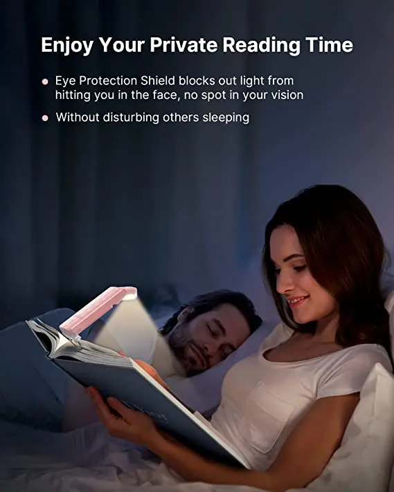 product rechargeable reading light portable book light for reading in bed led clip on bookmark lamp-43