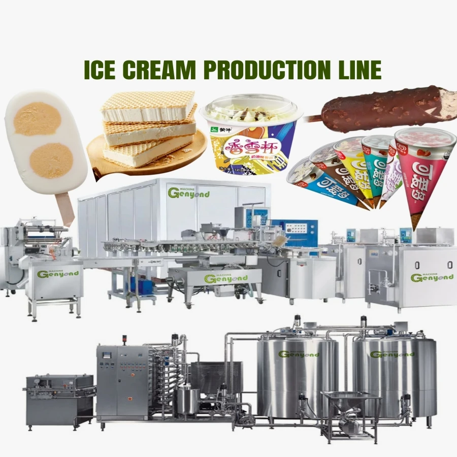 Factory Small Scale Stick Ice Cream Making Machine Cup & Cone Ice Cream Filling Machine Sliced Ice Cream  Production Line