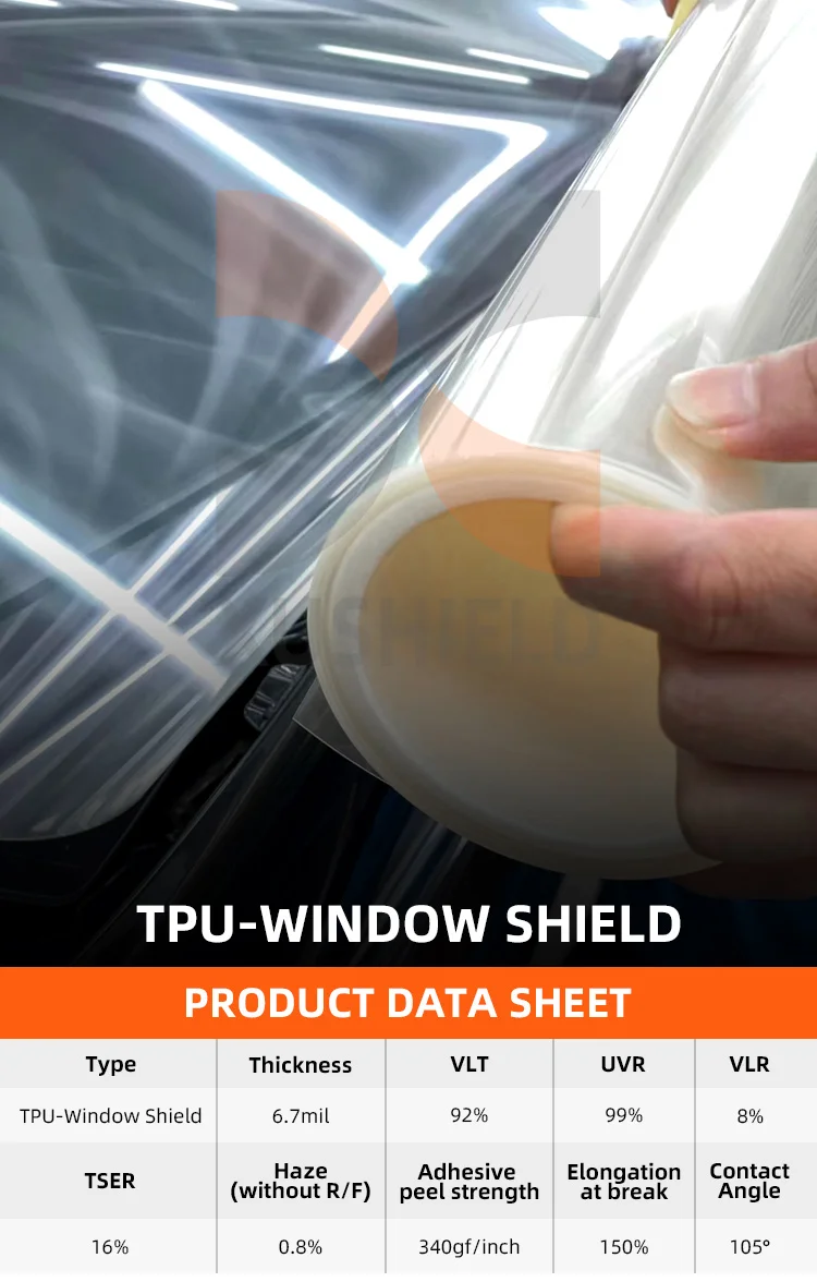 Clear Waterproof Explosion Proof TPU Window Film PPF Film for Windshield Protection