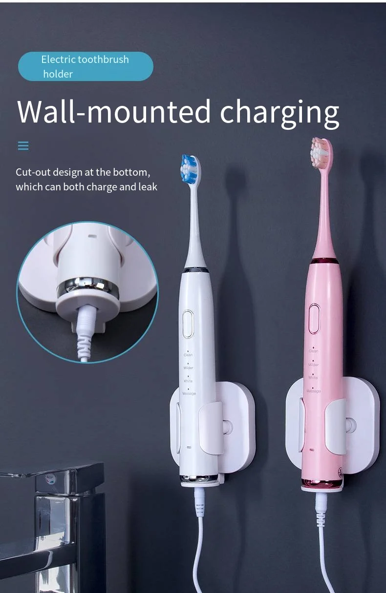 Retractable gravity sensing electric toothbrush holder mount punch-free storage rack Toothbrush drain storage rack details