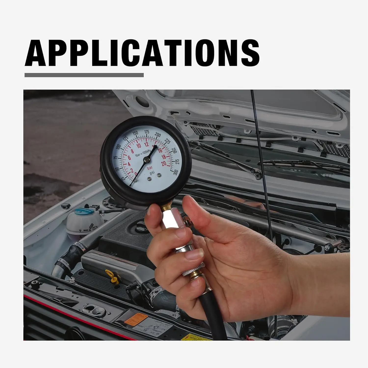 Professional Mechanics Gas Engine Cylinder Compression Tester Test Tool ...