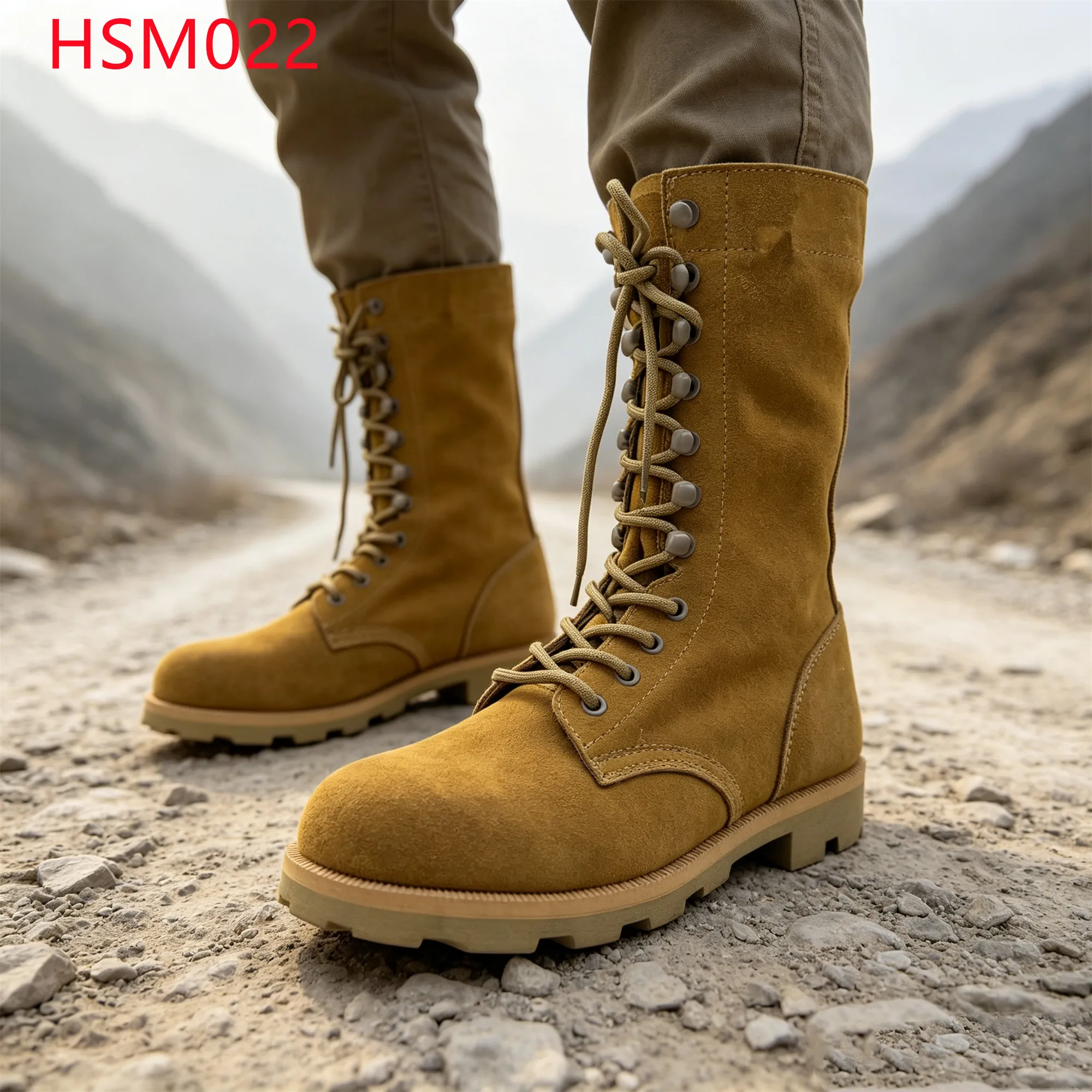 LXG,rope Activities 1.8-2.0mm Quality Suede Leather Desert Boots Double Color Hard Rubber Sole Hua Singh Combat Boots HSM022