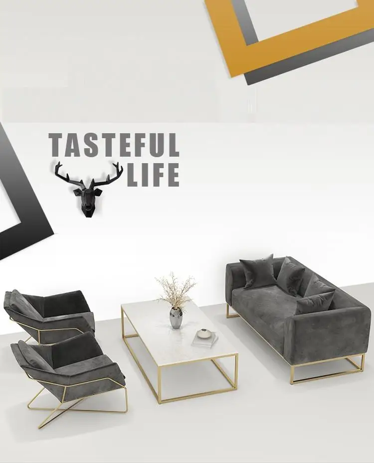 Indoor modern black grey 3+2+1+1+1 sets rectangular livingroom set leather sofa furniture