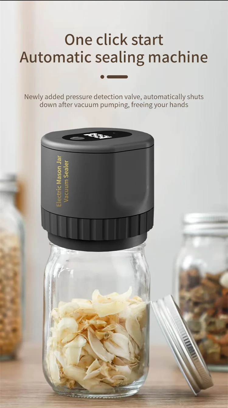 Automatic Mason Glass Jar Vacuum Sealer Kit,Silicone Food Saver For