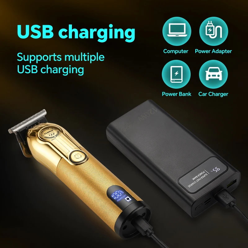 USB Charging Electric Hair for Clipper Household Scraper & Pusher Carver with Stainless Steel Blade English Operating Instructio factory