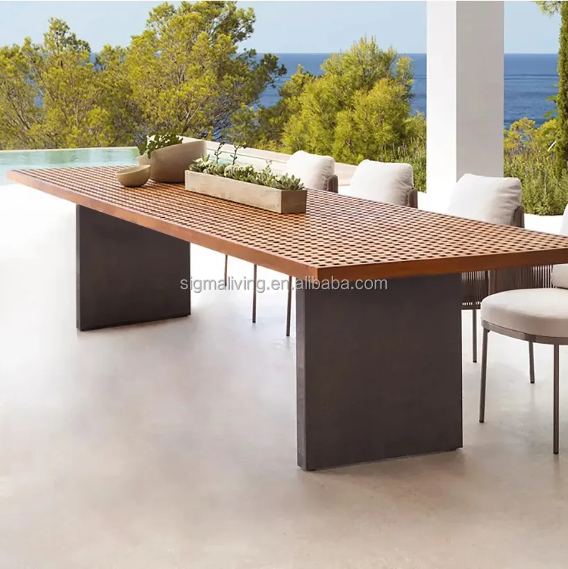 Outdoor patio garden sets dining chair wood furniture dining table set wood