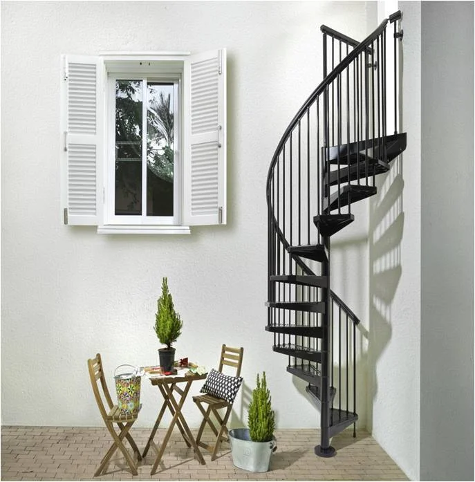 Factory Price Modern Simple Attic Stairs for Small Space Carbon Steel Spiral Staircase