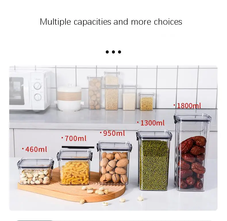 Direct Deal Transparent Plastic Dry Food Storage Container With Anti ...