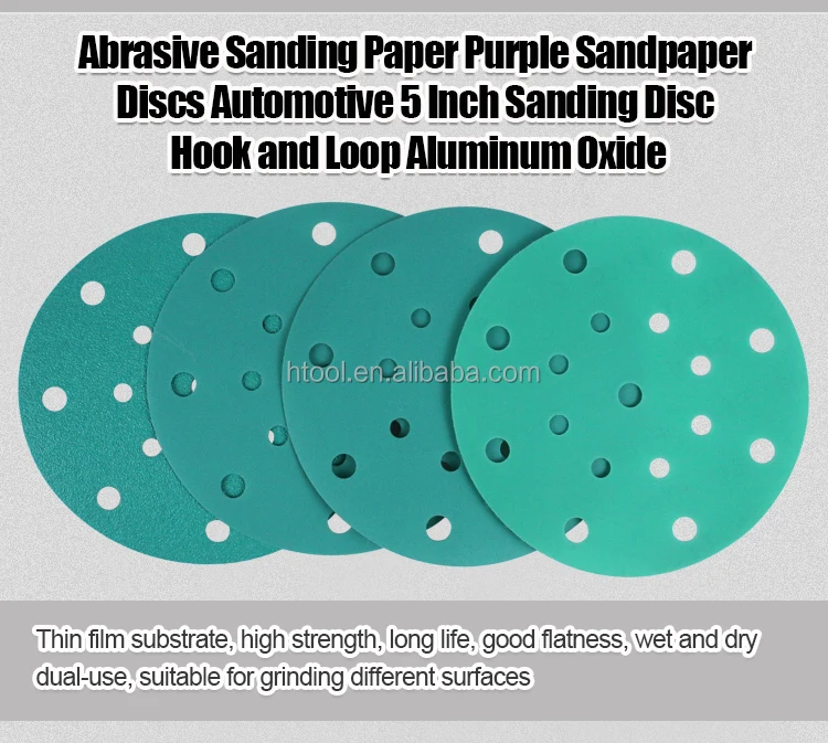 Selfadhesive Green Sand Disc Sand Paper 120mm Hook And Loop Round