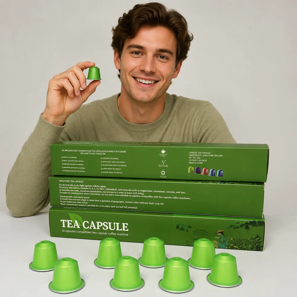Colorful Tea Capsules Coffee Tea Pods Eco-Friendly Aluminium Foil Compatible Matcha Capsules