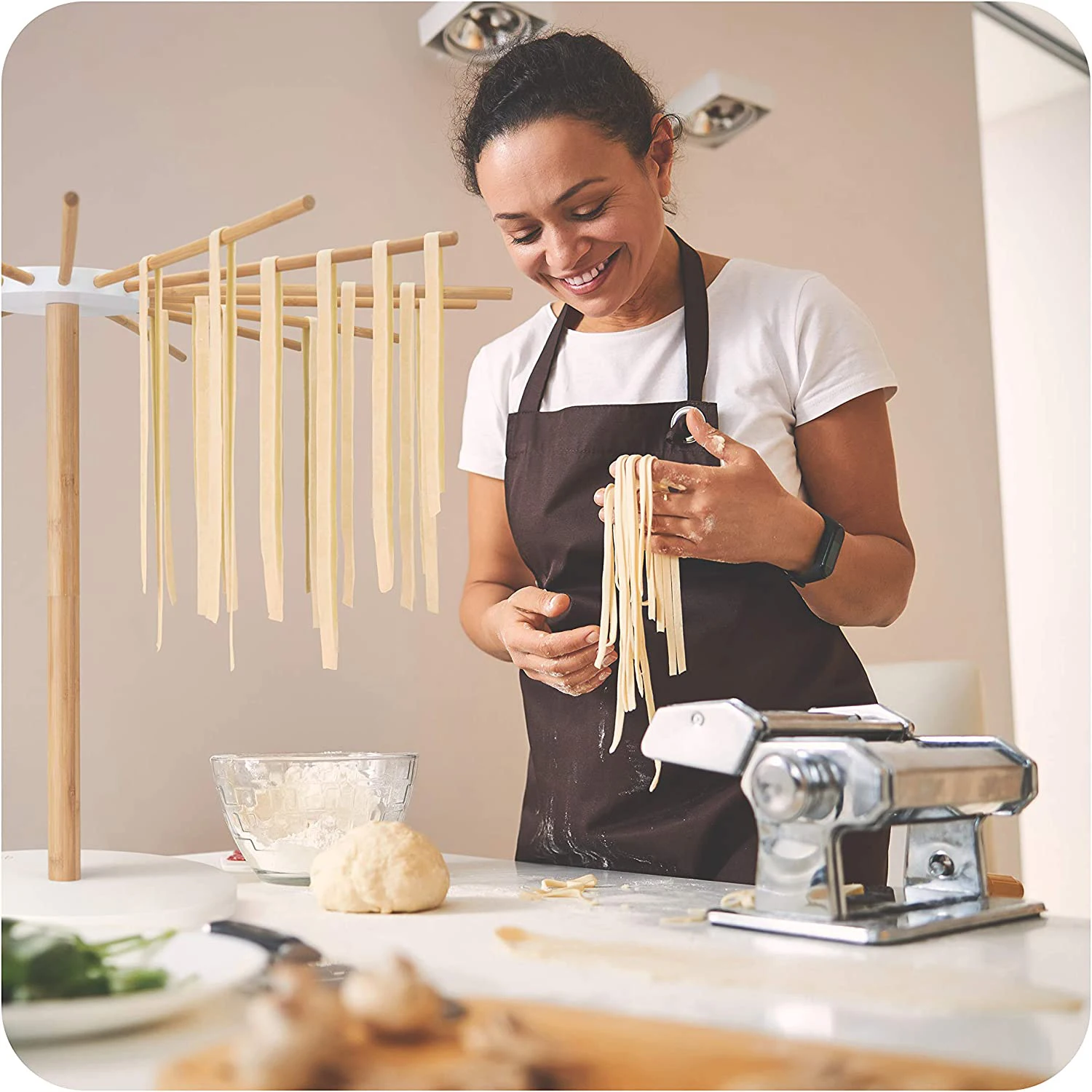 2025 кухонная сушилка для макаронных изделий деревянная подставка ручной работы съемная домашнего приготовления более 2 кг