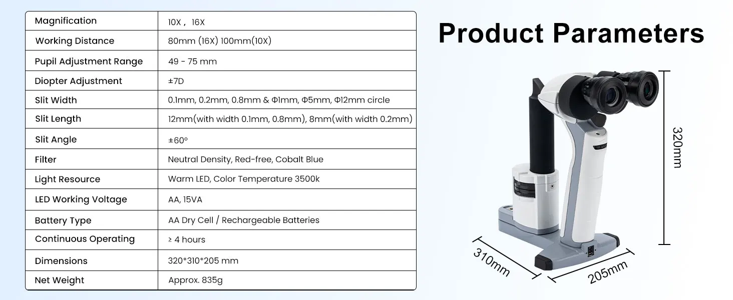 Portable Portable Pen-style Slit Lamp LED Slit Lamp LS-1B Veterinary Slit Lamp Microscope