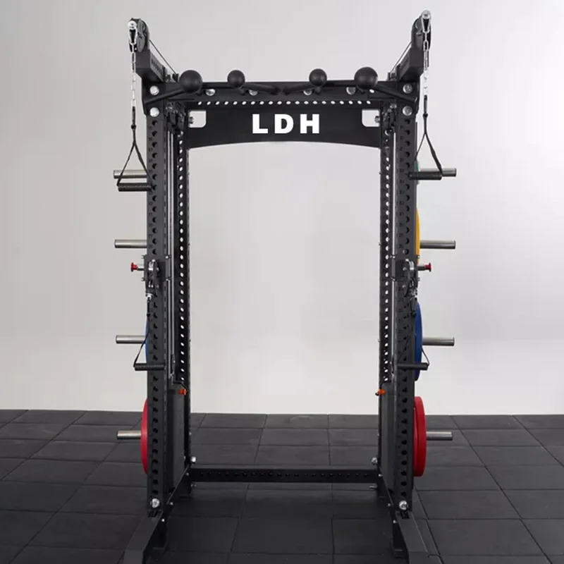 LDH тренажер для фитнеса, бодибилдинга, тренажерного зала, оборудование для фитнеса, Спортивная Многофункциональная тренажер Смит для тренировок, силовой стеллаж
