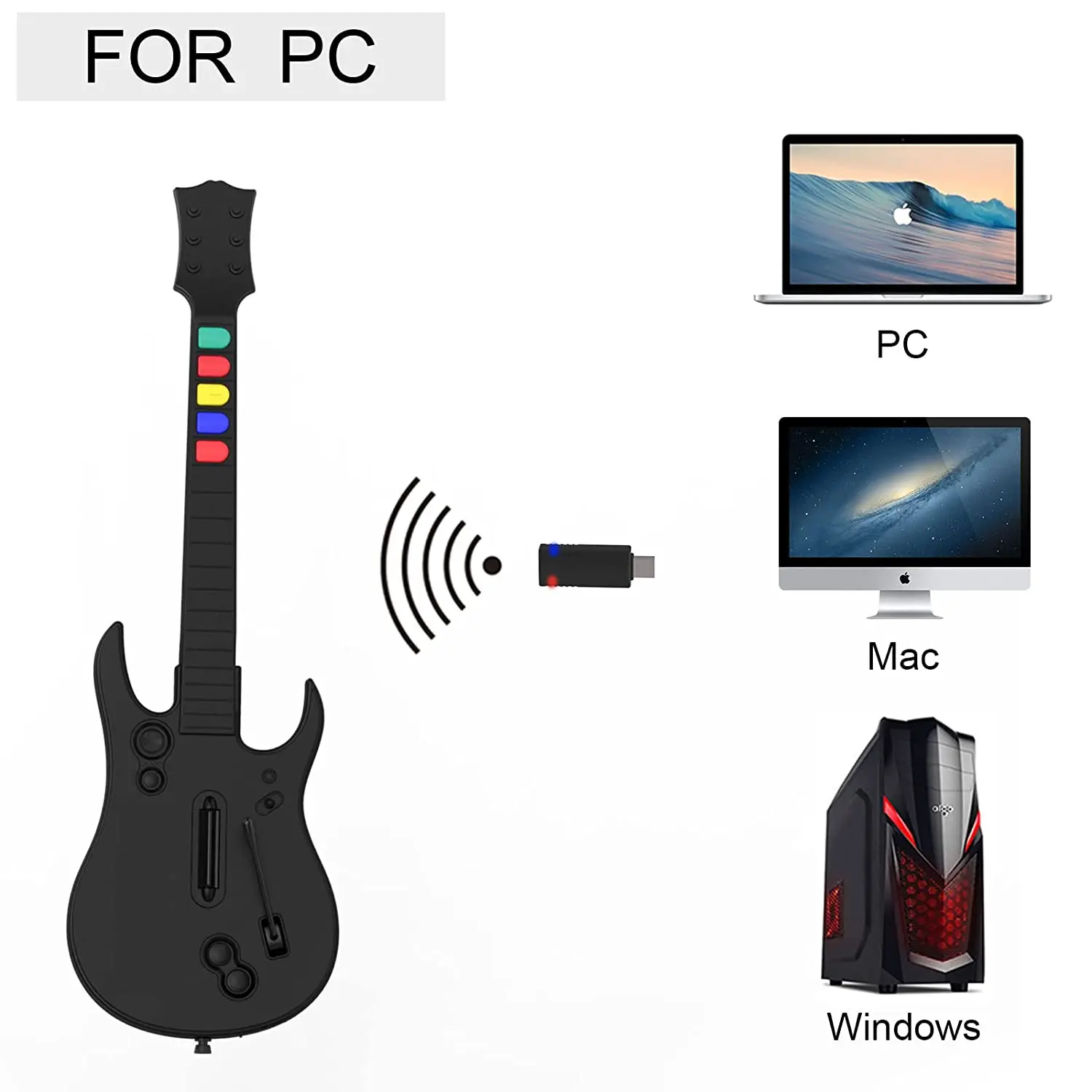 2022 Factory Price New Product Guitar Hero Controller Pc,Wireless Play