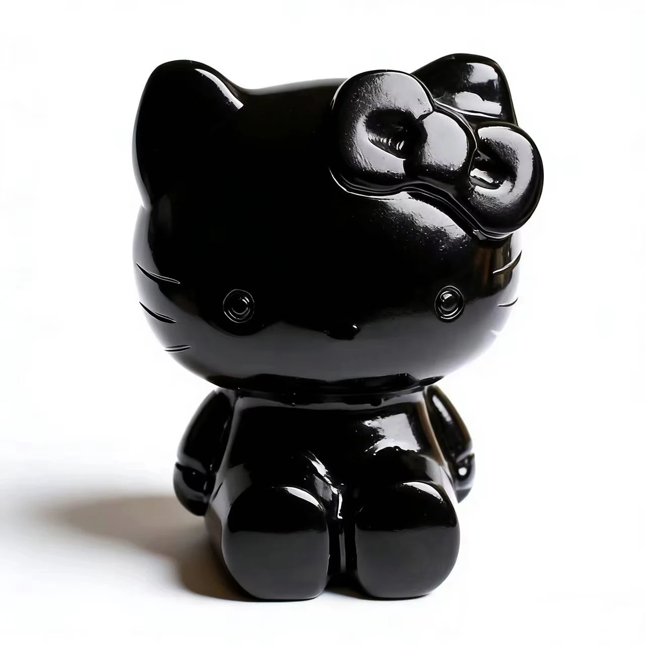 オブシディアンキティ Wholesale Black Obsidian Hello Kitty Crystal Figure - Cute Home
