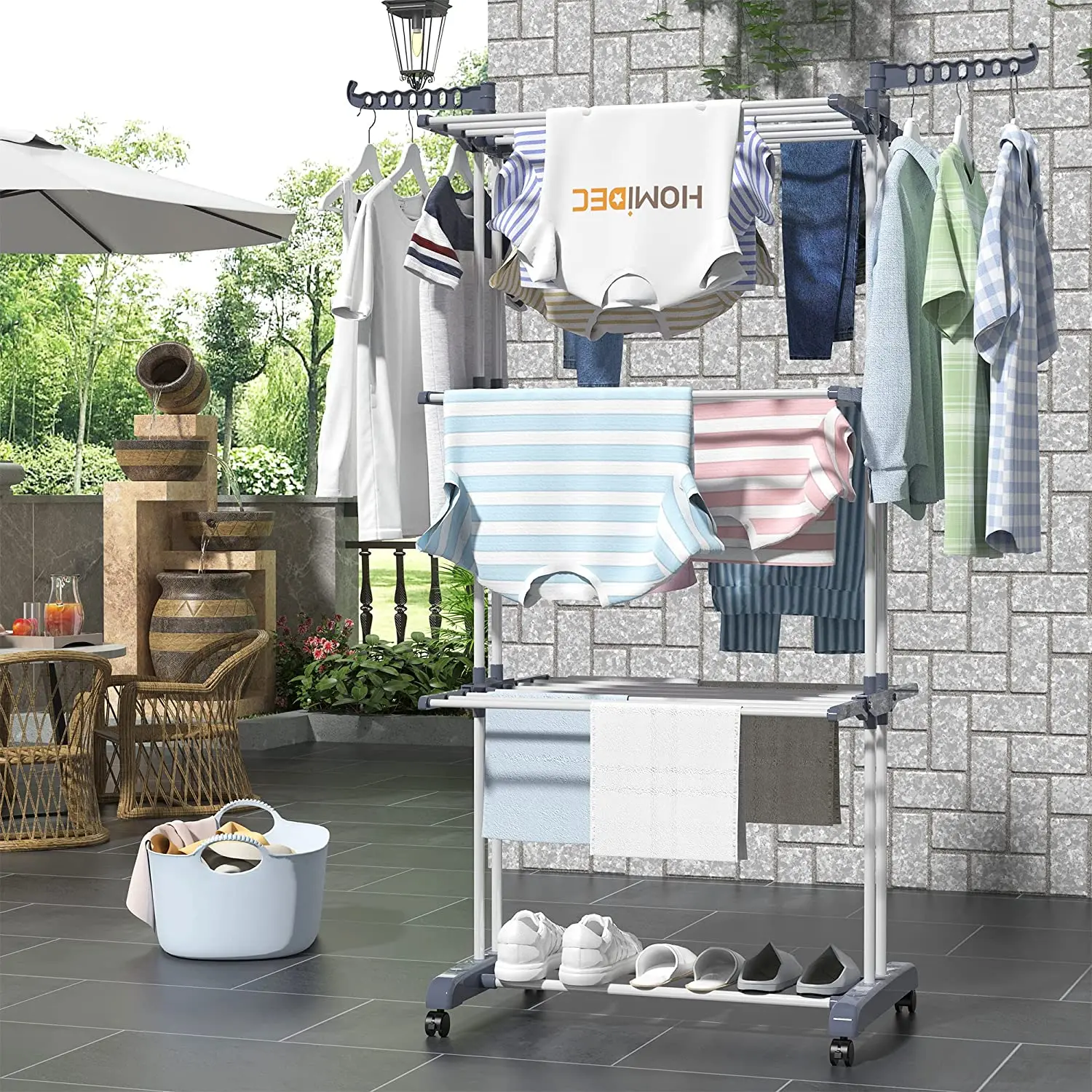 Clothes Drying Rack 3 Tier Drying Rack Clothing Folding Indoor Outdoor