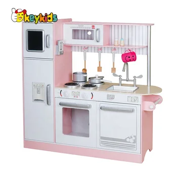 New Original Design pink wooden frozen kitchen toy set for children W10C382B