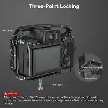 SmallRig Full DSLR Camera Cage for Sony Alpha A7iv A7 IV / Alpha 7S III Advanced Cage Kit L-Bracket Baseplate -3667B detail image